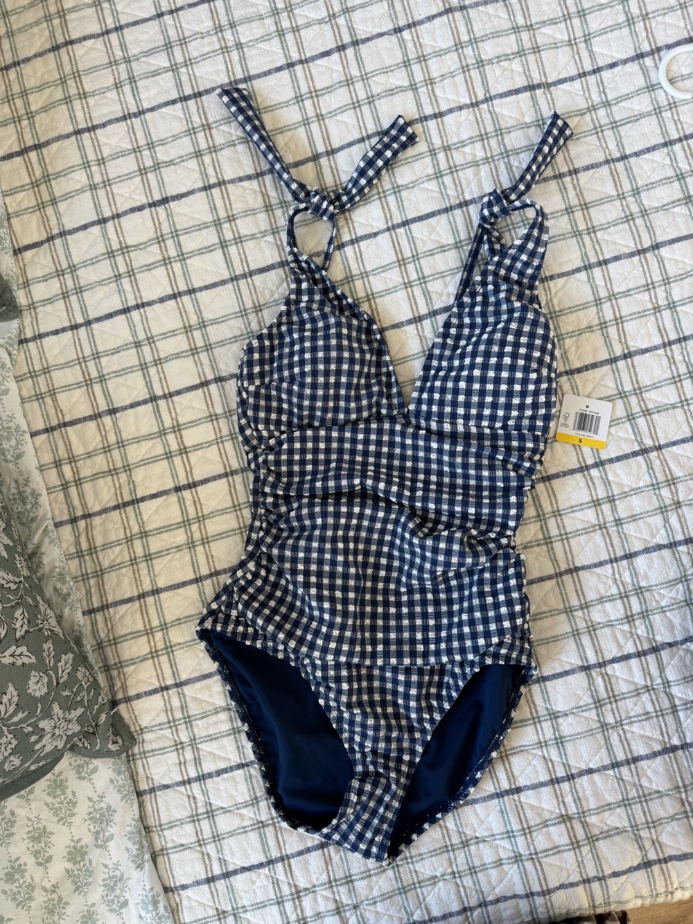 Women’s Navy Gingham Swim suit